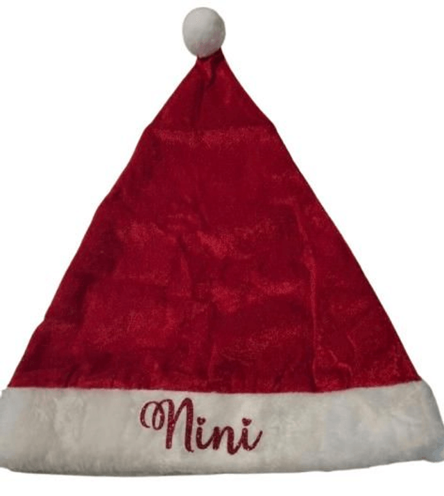 Chapeau de Noël traditionnel rouge avec bordure en fourrure blanche personnalisable