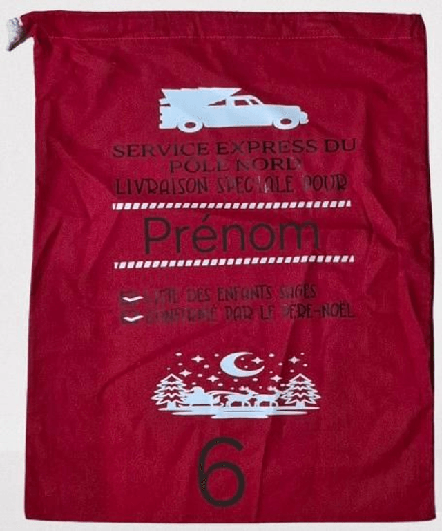 Sac cadeau de Noël personnalisable en Coton Taille M - Zéro Déchet
