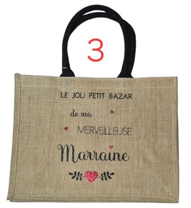 Sac cabas en jute déjà personnalisé ( grand modèle)