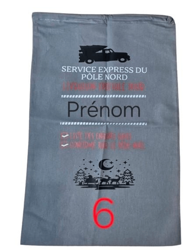 Sac Cadeau de Noël Personnalisable en Coton Taille S - Zéro Déchet