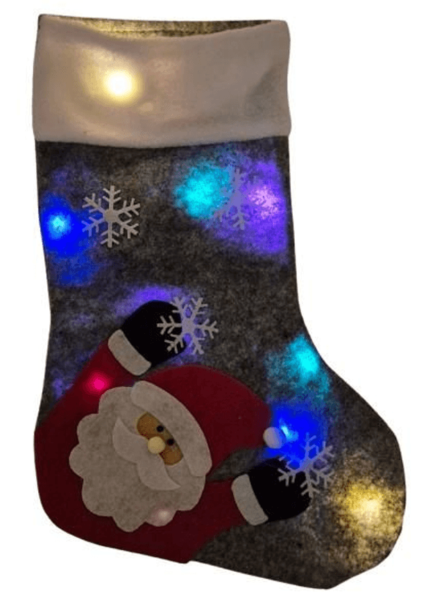 Chaussette de Noël personnalisable décorative et lumineuse avec Motifs Festifs