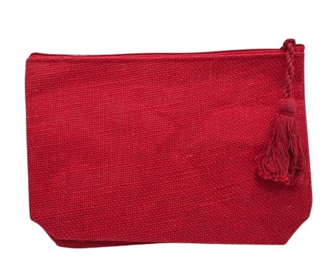 Pochette écologique en jute avec pompon – Accessoire mode durable