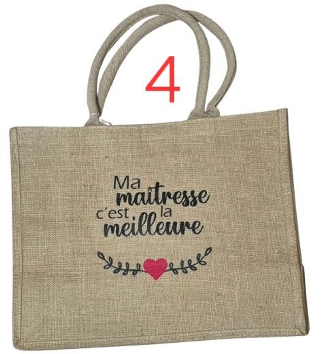 Sac cabas en jute déjà personnalisé ( grand modèle)