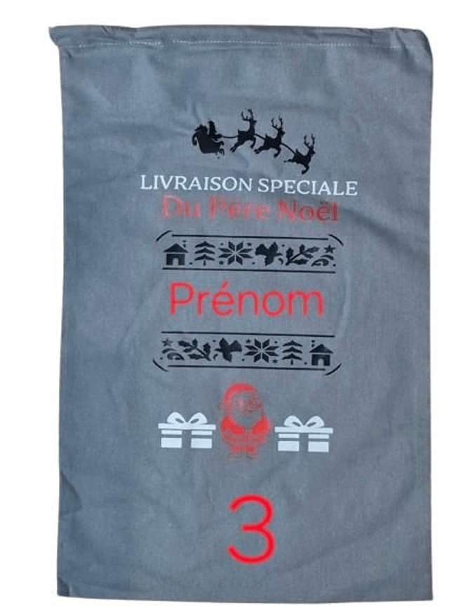 Sac Cadeau de Noël Personnalisable en Coton Taille S - Zéro Déchet