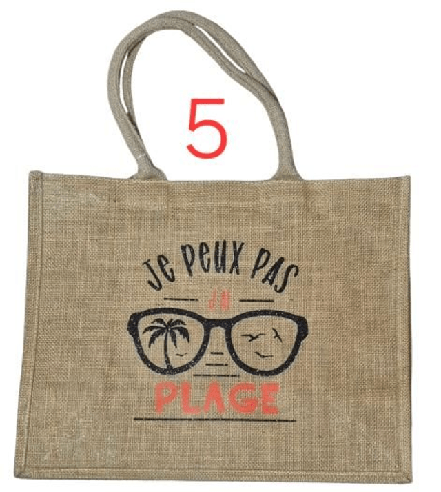 Sac cabas en jute déjà personnalisé ( grand modèle)
