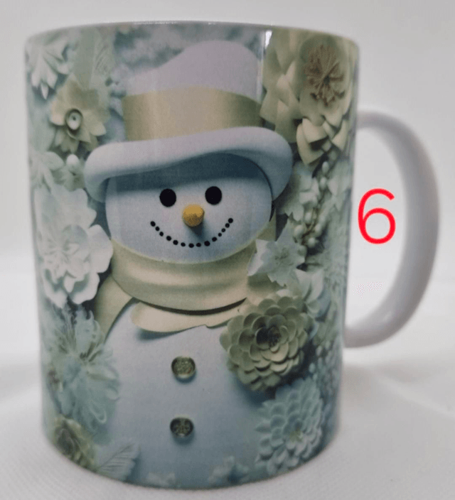 Mug Hivernal en Céramique avec Motif Bonhomme de Neige 3D