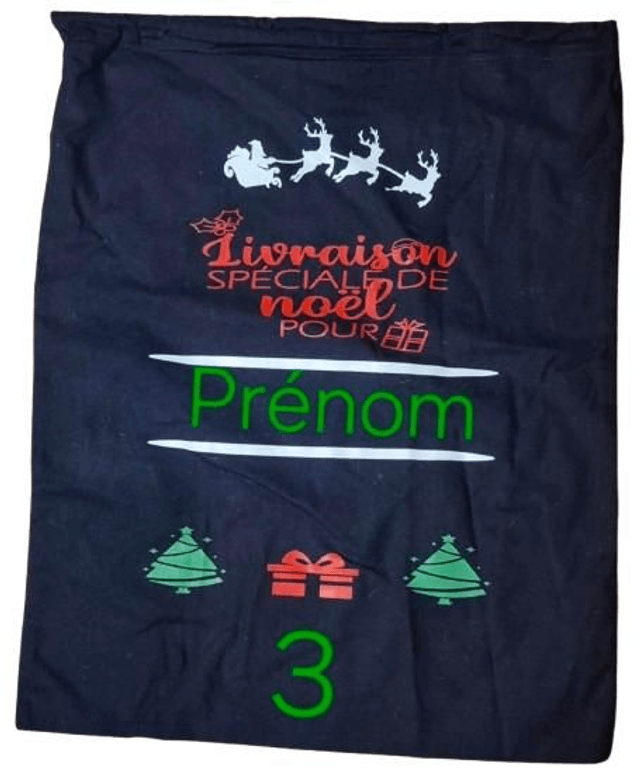 Sac cadeau de Noël personnalisable en Coton Taille M - Zéro Déchet