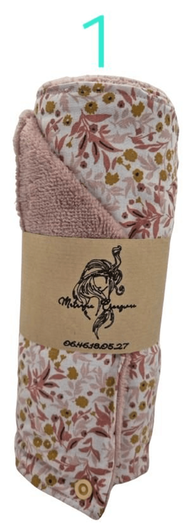 Rouleau d’essuie-tout réutilisable en coton et tissu bambou - 2 Motifs Géométriques et couleurs différentes 8 carrés