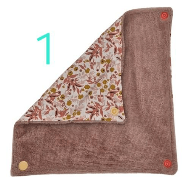 Rouleau d’essuie-tout réutilisable en coton et tissu bambou - 2 Motifs Géométriques et couleurs différentes 8 carrés