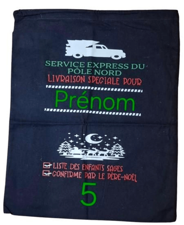 Sac cadeau de Noël personnalisable en Coton Taille M - Zéro Déchet