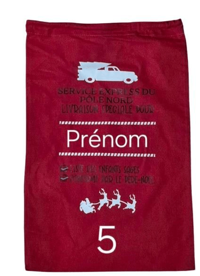 Sac Cadeau de Noël Personnalisable en Coton Taille S - Zéro Déchet