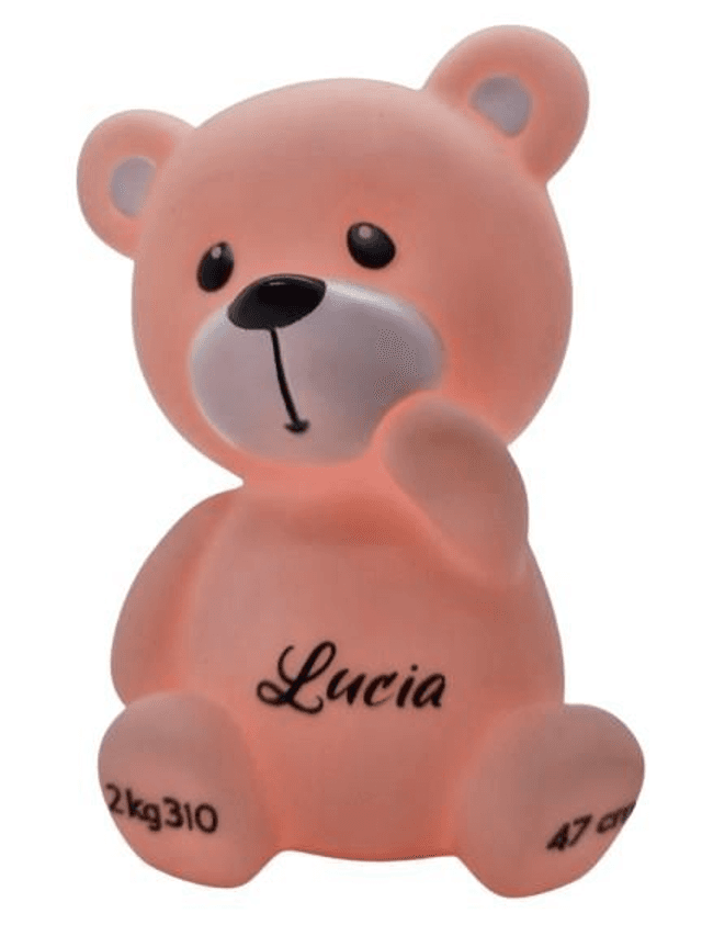 Veilleuse ourson personnalisée – Naissance de Bébé