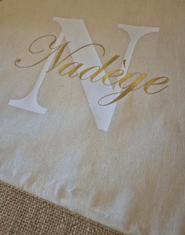 Tote bag à  personnaliser en toile de jute et coton
