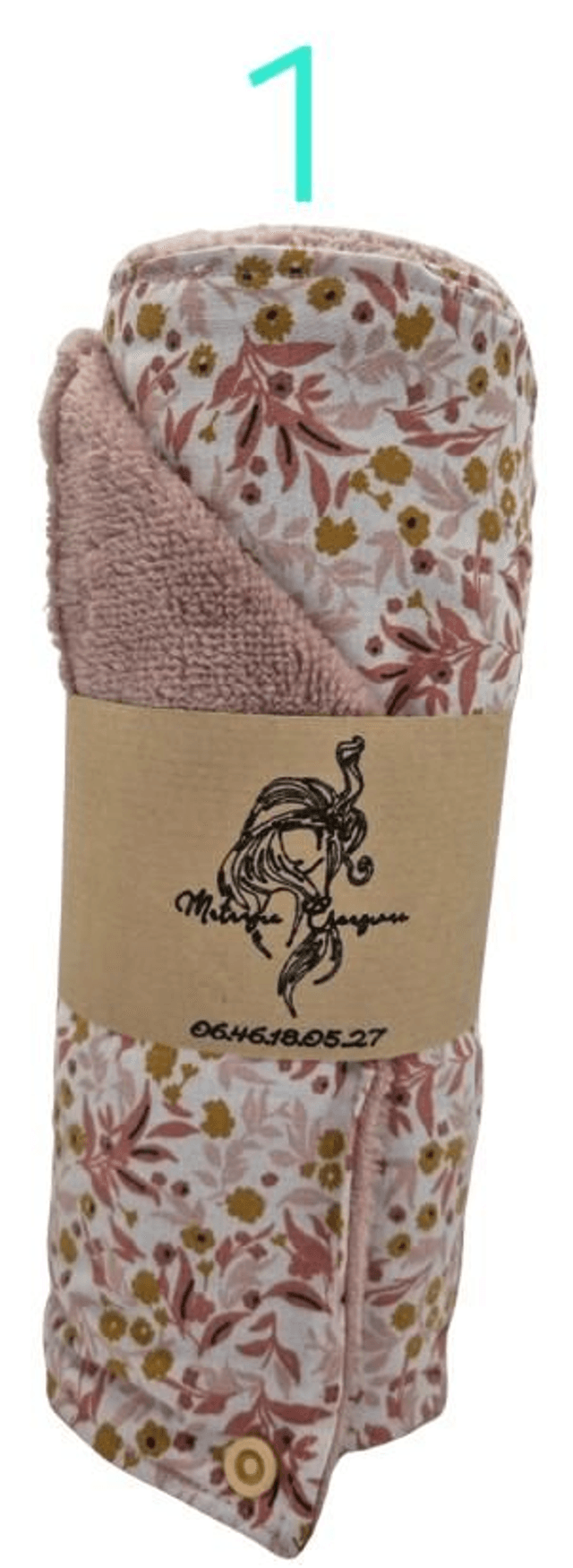 Rouleau d’essuie-tout réutilisable en coton et tissu bambou - 2 Motifs Géométriques et couleurs différentes 8 carrés